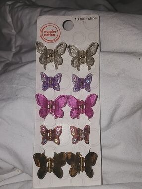wonder nation Butterfly Clip Set - Pink, Purple, Gold, Brown